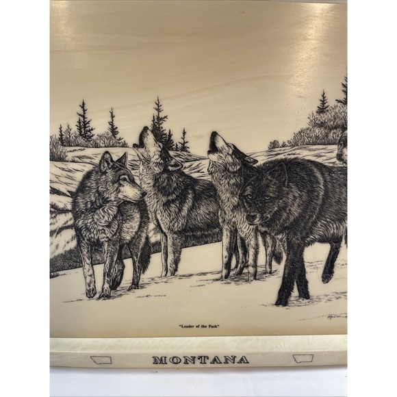 Vintage 1991 Bernie Brown Montana Marble Inc "Leader Of The Pack " Marble Plaque - Picture 2 of 9